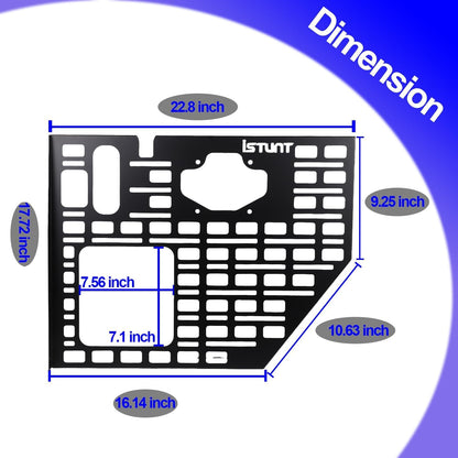 Side Bed Molle Panel Rack Steel Rear Trunk Interior Carrier Cargo Luggage Storage Organizer Horizontal Slot Black Fit for Ford F150 2022 2023 2024 2025