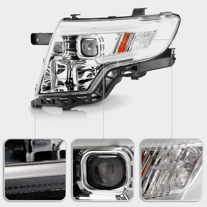 For 2007-2010 Ford Edge LED Tube Style Housing Projector Headlights