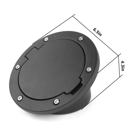 Black Aluminum Fuel Filler Door Cover for 2007-2018 Jeep Wrangler JK