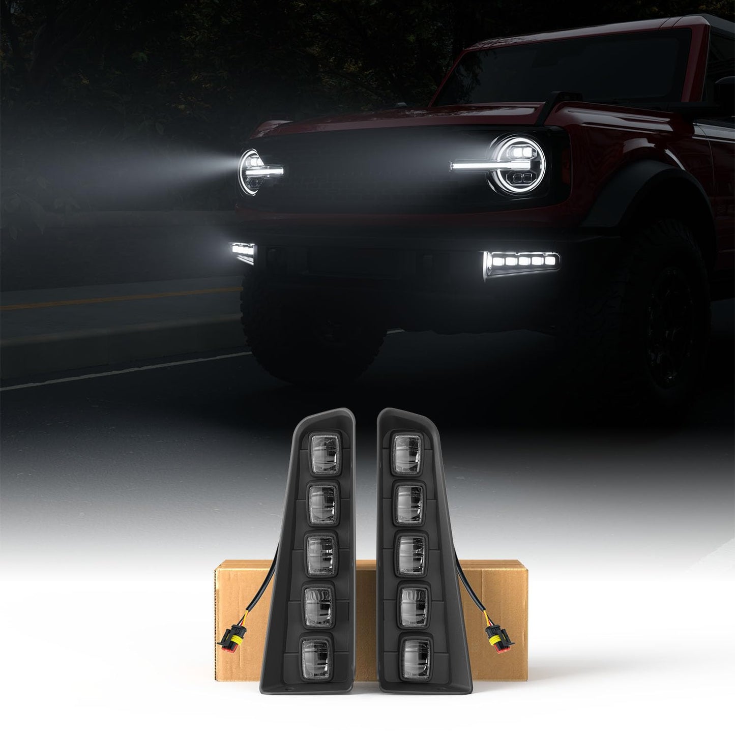 Bronco LED Fog Lights for Modular Bumper, Turn Signals