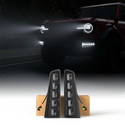 Bronco LED Fog Lights for Modular Bumper, Turn Signals