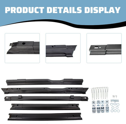 5 Steel Rails Truck Bed Crossmember Compatible with 1999-2018 Ford F250 F350 2008-2016 Ford F450 - OHMU