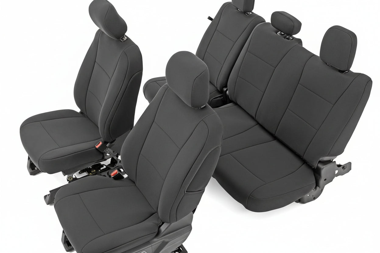Neoprene Front & Rear Seat Covers for 2015-2026 Ford F-Series Crew Cab (Bucket Seats)