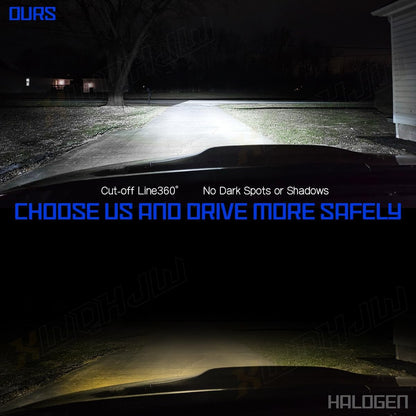 Compatible For Dodge RAM 1500 2500 3500 High and Low Beams Light Bulbs 2009 2010 2011 2012 2013 2014 2015 2016 2017 2018 2019 2020 2021 2022 2023, 6500K White, 500% Brightness, Plug n Play, Pack of 4