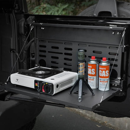 for Ford Bronco 2021-2024 2-Tier Foldable Rear Storage Cargo Rack Shelf Camping Desk Tailgate Table Molle Panel