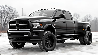 Black LED Bar Headlights for 2009-2018 Dodge Ram 1500/2500/3500 (Pair) - Includes Bulbs