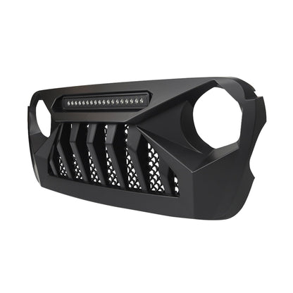 Demon Grille with LED Off-Road Lights for Jeep JL/JT, Matte Black