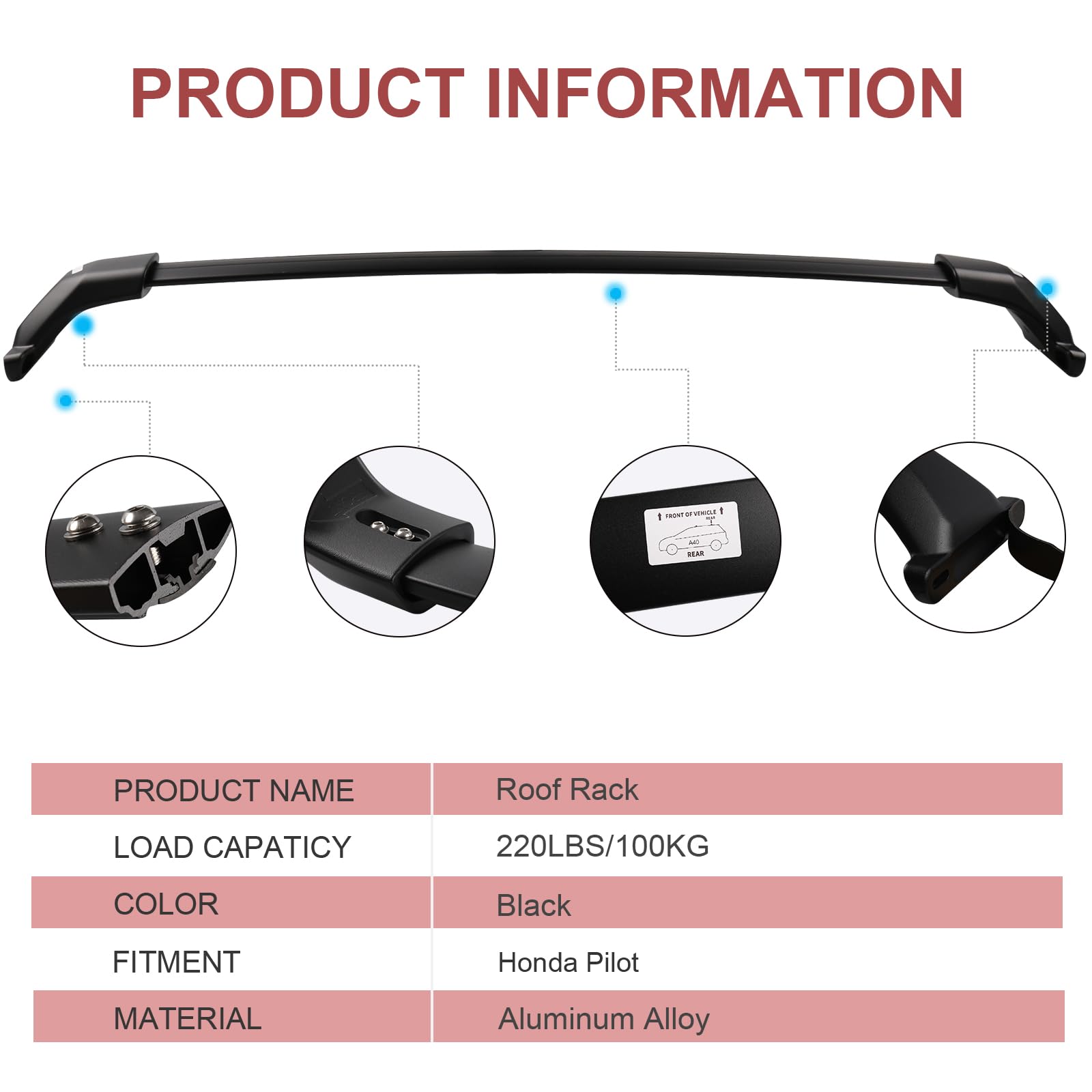 Roof Racks Cross Bars Fit for Honda Pilot 2016-2024 - OHMU