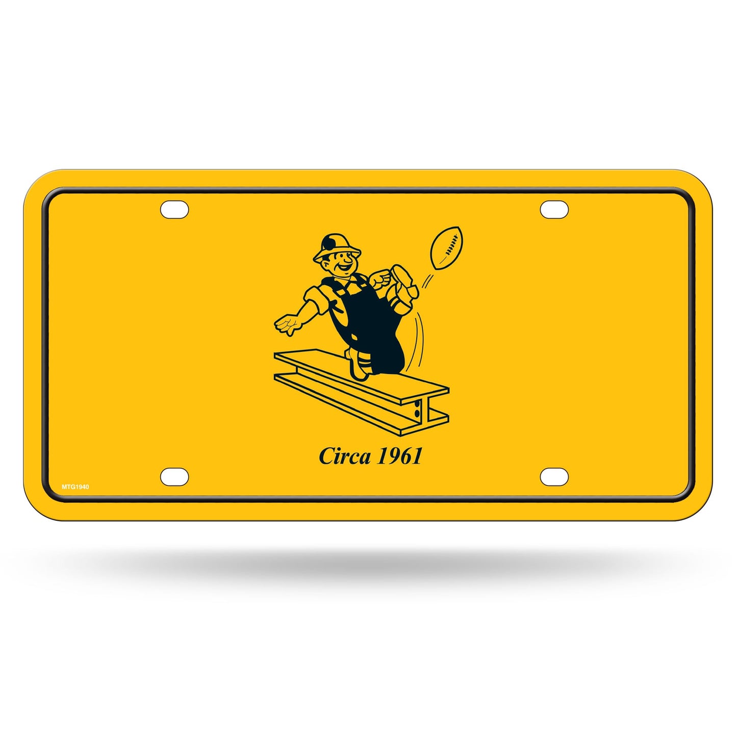 Rico Industries NFL Football Modern Retro Metal Auto Tag 6" x 12" - Great for Truck/Car/SUV