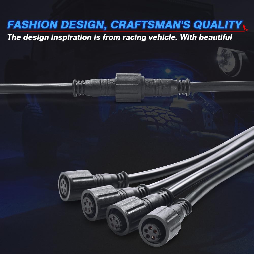 6.56FT 3-Pin Extension Cable for V1/W1/C2 RGB+IC Lights & P1s Switch