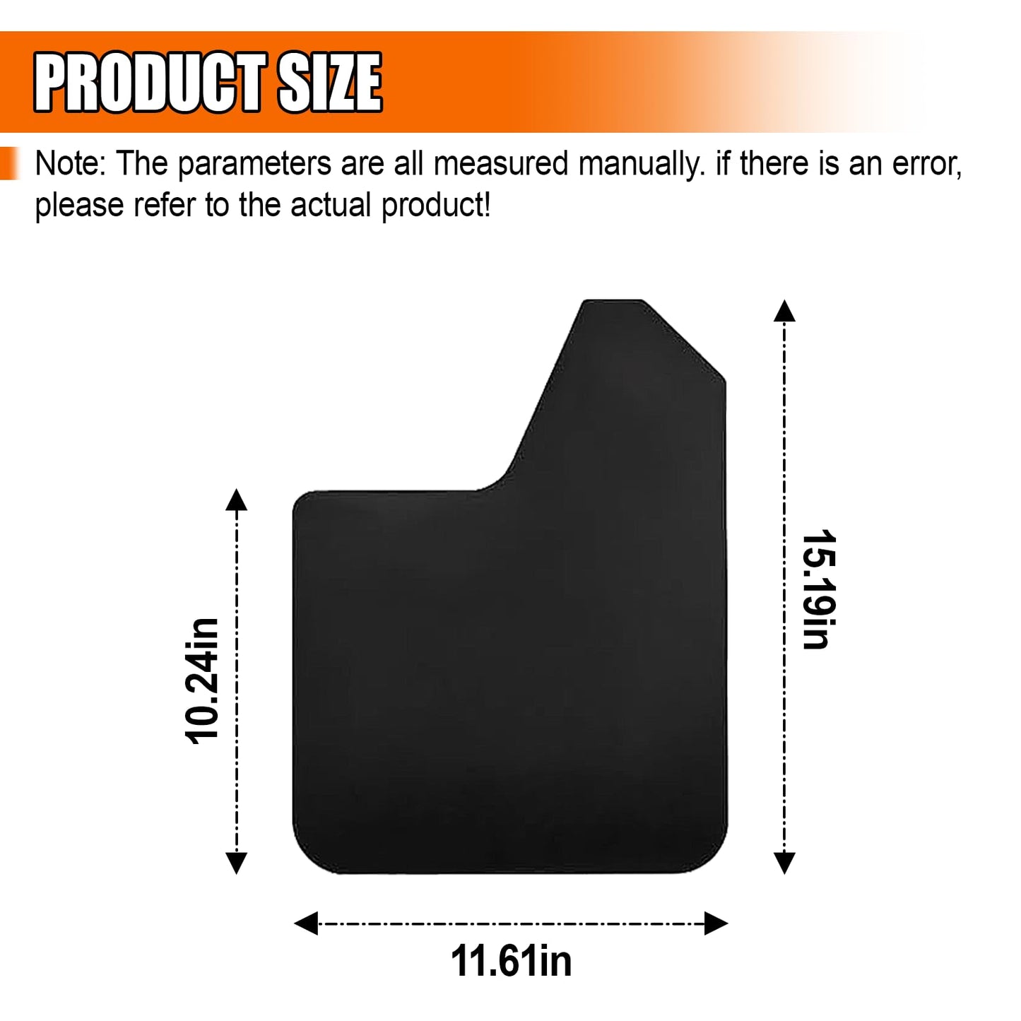 Universal Flexible Mud Flaps 4-Pack - with Fastener Clips for Pickup/SUV/Truck (Black)