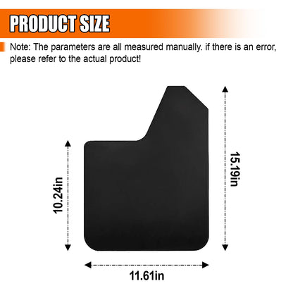Universal Flexible Mud Flaps 4-Pack - with Fastener Clips for Pickup/SUV/Truck (Black)