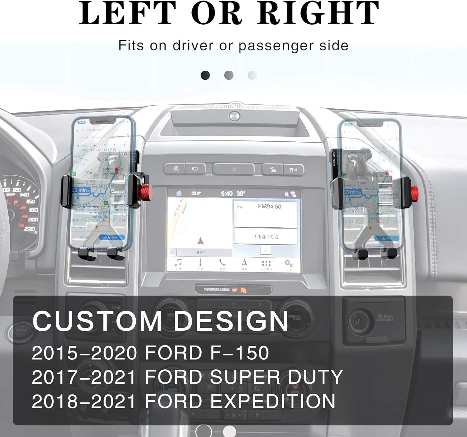 EASEORD Phone Mount Compatible with Ford F-150 2015-2020, Expedition 2018-2021, Super Duty 2017-2021, 360 Rotation Aluminum F150 Vent Cell Phone Holder for All Phone iPhone Android Smartphone