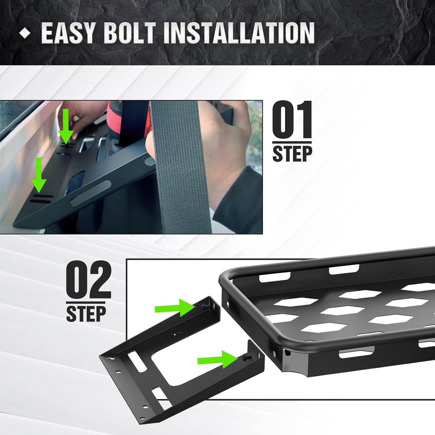 Rear Trunk Cargo Storage Rack Compatible for 2007-2025 Jeep Wrangler JK JKU & JL JLU Unlimited 4 Door Hardtops, Interior Luggage Rack Shelf for Camping Gear (350 LBS)