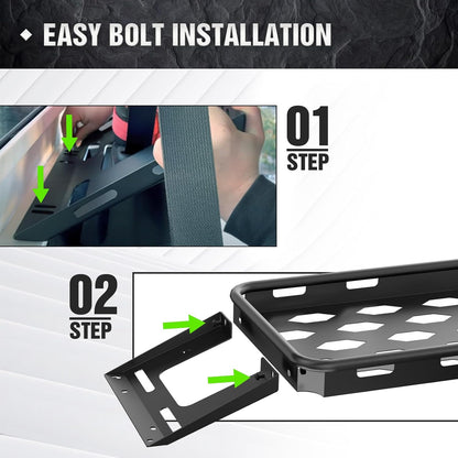 Rear Trunk Cargo Storage Rack Compatible for 2007-2025 Jeep Wrangler JK JKU & JL JLU Unlimited 4 Door Hardtops, Interior Luggage Rack Shelf for Camping Gear (350 LBS)