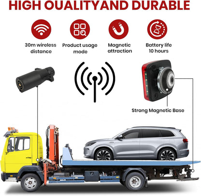 New Magnetic Wireless Trailer Lights, Waterproof Rechargeable LED Wireless Trailer Lights Kit with Powerful Suction Base for Trucks, Boat, RV, Vehicle, Camper1