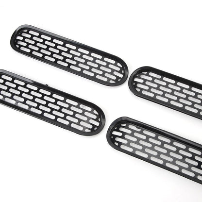 Bronco Front Grille Inserts Trim, Black ABS Mesh Cover