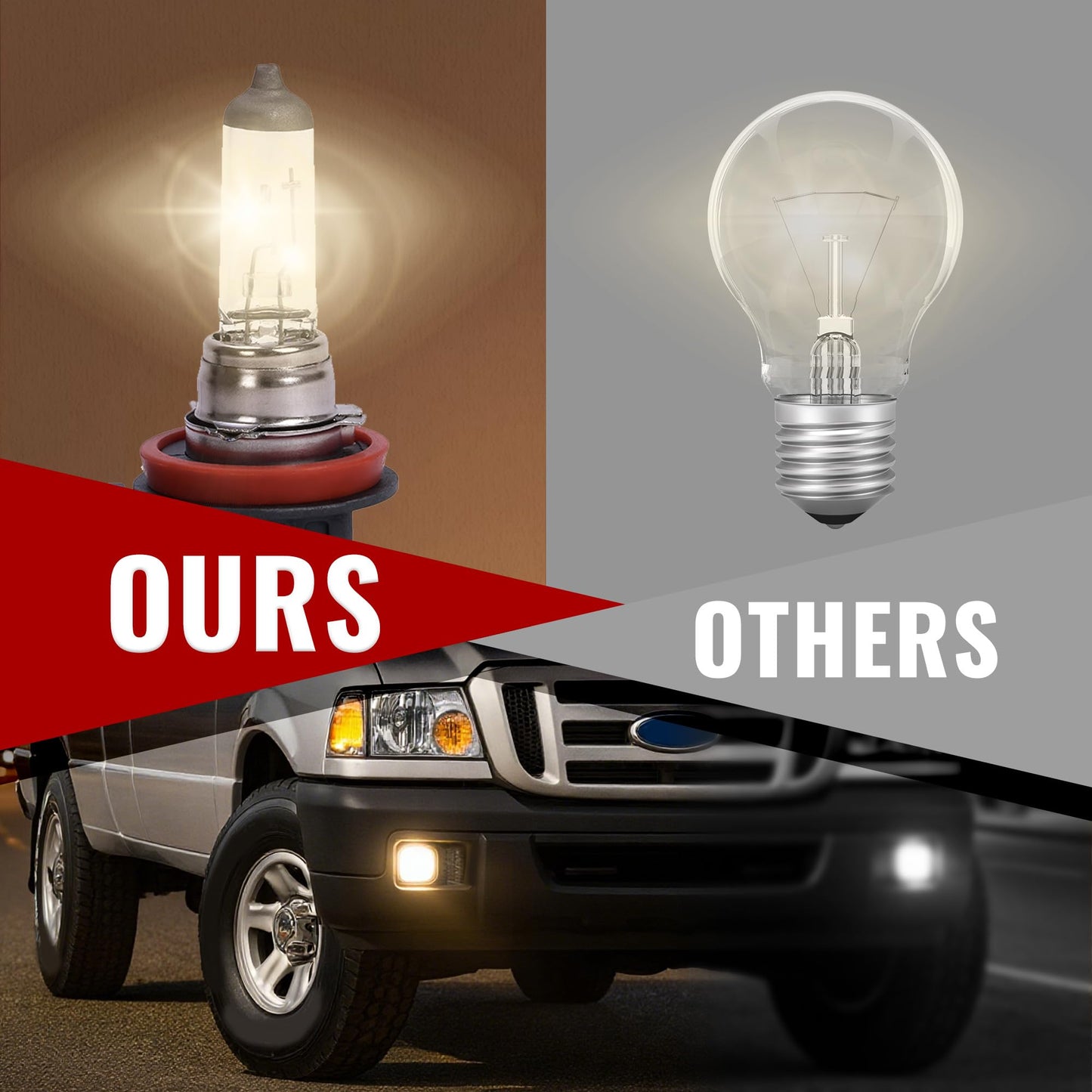 Pair Fog Lights w/Bulb for 2006-2007 Ford Ranger Left & Right