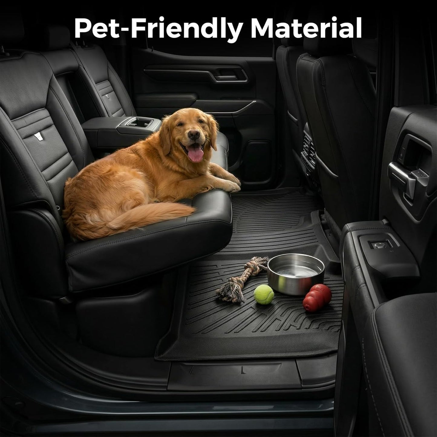 TPE All-Weather Floor Mats for 2019-2026 Chevy/GMC Crew Cab (Bucket Seats, w/Under-Seat Storage)