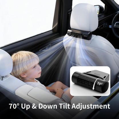 Portable 10000mAh Car Fan, 4-Speed Rechargeable for Backseat Cooling