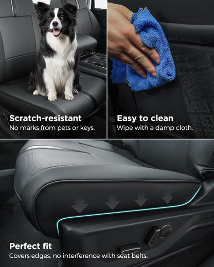 for Ford F150 Seat Covers 2021 2022 2023 2024 2025,Full Set Leather Waterproof Black Trucks Pickup Seat Covers Custom Fit for Ford F150 Accessories,Car Seat Cover for SuperCrew/CrewCab(XL,XLT)