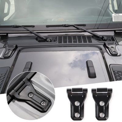 Jeep Wrangler JL JT Hood Hinge Cover, Black Exterior Decor