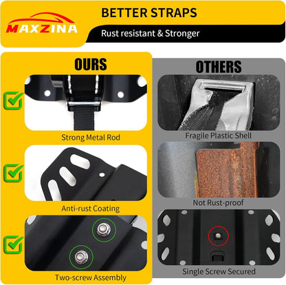 Retractable Ratchet Straps Compatible with 2015-2025 Ford F150 Retracting Straps 2PCS Auto Retract Securing Strap Tie Down System for 2024 F150 Accessories