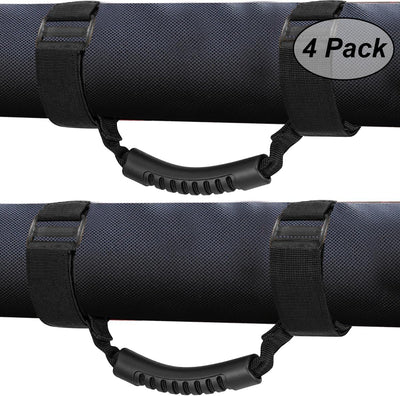 4-Pack Roll Bar Grab Handles for 1987-2023 Jeep Wrangler (Black)