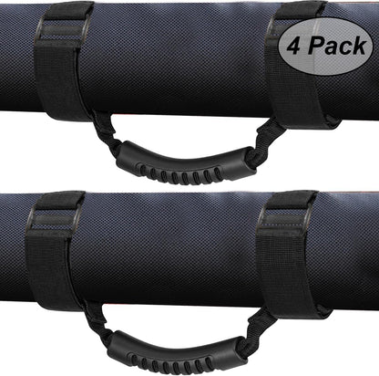 4-Pack Roll Bar Grab Handles for 1987-2023 Jeep Wrangler (Black)