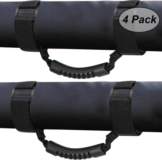 4-Pack Roll Bar Grab Handles for 1987-2023 Jeep Wrangler (Black)
