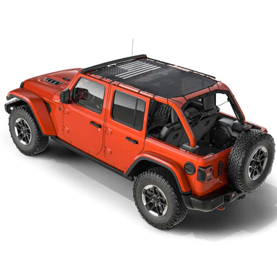 American Flag Mesh Roof Shade for 2018-2023 Jeep Wrangler JL 4XE 4-Door - Black