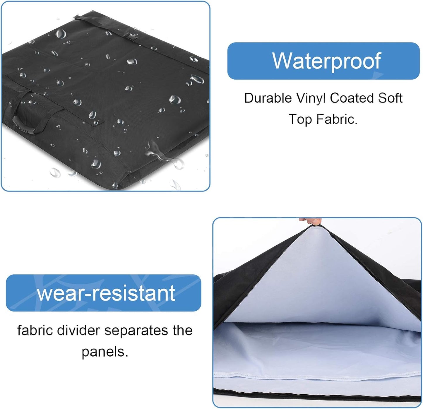 Wrangler Hard Top Freedom Panel Storage Bag,Hardtop Roof Panel Storage Case for Jeep Wrangler JK JL 2/4Dr 2007-2024,Dual Compartment Bag with Soft Inner Flaps