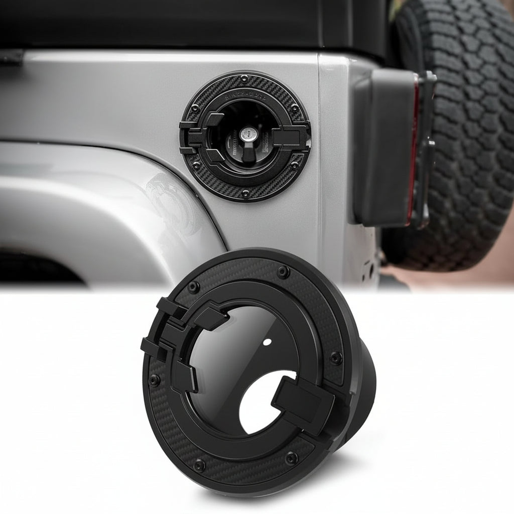 For Jeep Wrangler JK Aluminum Transparent Space Capsule Gas Tank Cover