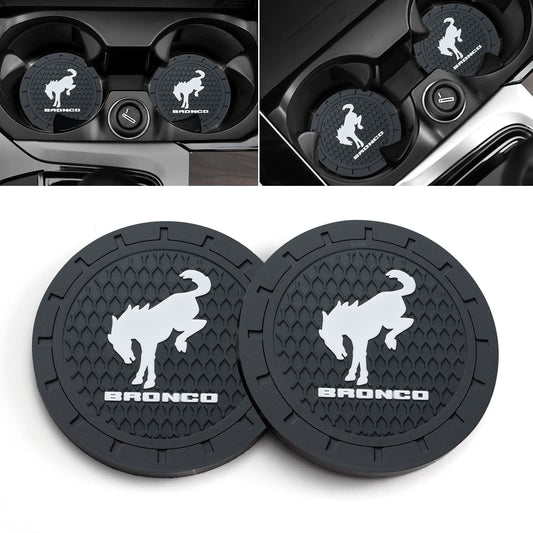 Silicone Cup Holder Coasters (2-Pack) for 2023-2024 Ford Bronco Sport - 2.75" Recessed Fit