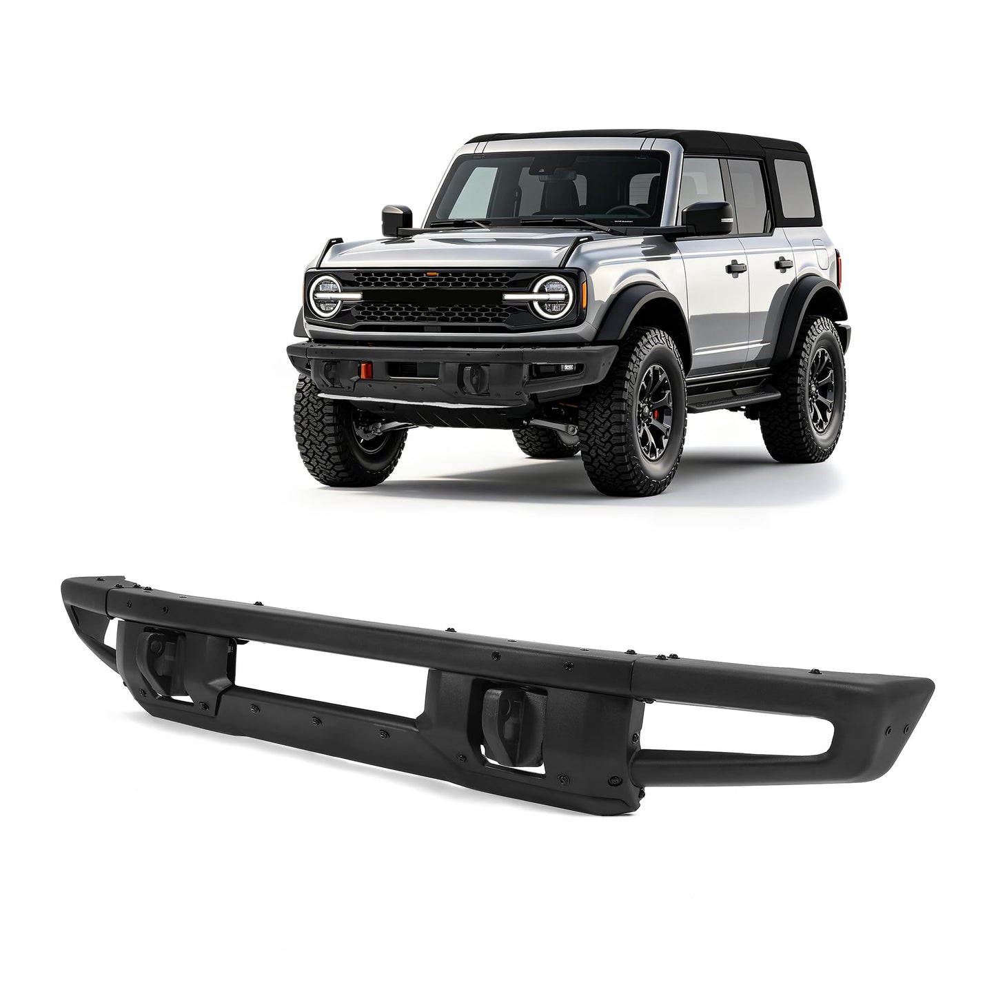 Bronco Steel Front Bumper with Sensor Holes