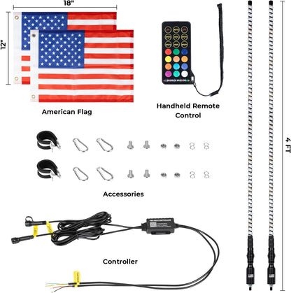 New Double Magnetic&Spring Base LED Whip Lights - OHMU