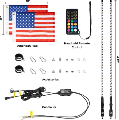 New Double Magnetic&Spring Base LED Whip Lights