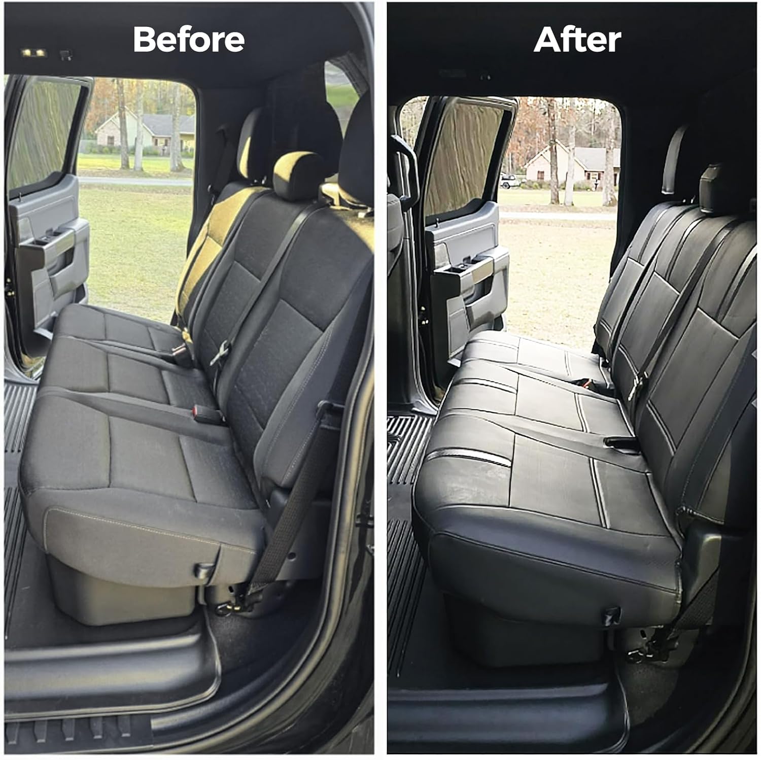 Full Set Leather Seat Covers for Ford F150 2015-2025 or F150 2020-2025 Super Crew/Crew Cab(XL,XLT)