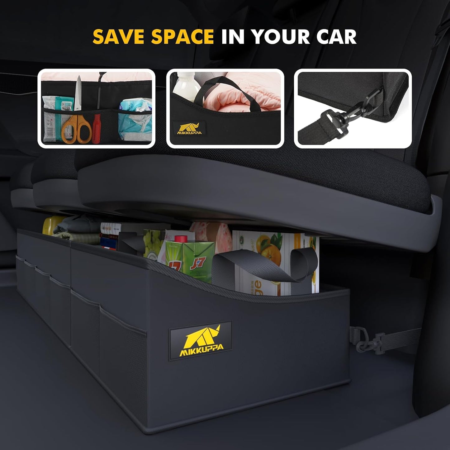 MIKKUPPA Truck Under Seat Storage - Replacement for 2015-2024 Ford F150 F250 F350, for 2 Compartments for Bench Seat Truck Tool Box Organizer Underseat Storage Bag