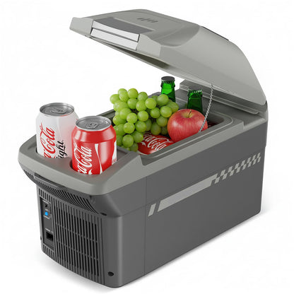 10QT Electric Cooler/Warmer - 9L Capacity, 12V DC, Shoulder Strap for Travel/Camping/Picnic - AR09
