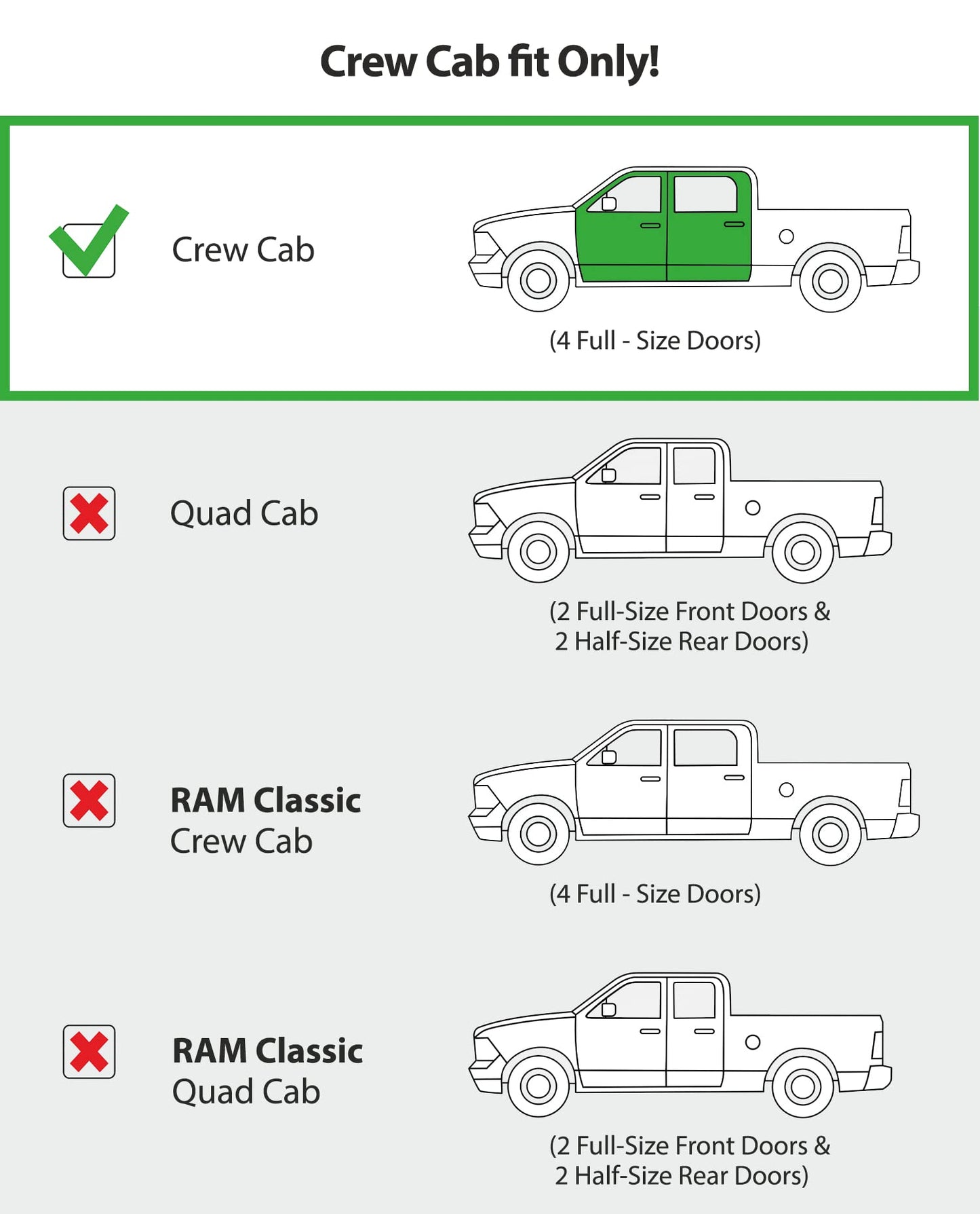 In-Channel Rain Guards (4-PCS) for 2019-2026 Ram 1500 Crew Cab (New Body) - Window Deflectors, 619006LP