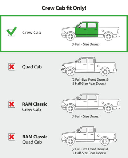 In-Channel Rain Guards (4-PCS) for 2019-2026 Ram 1500 Crew Cab (New Body) - Window Deflectors, 619006LP