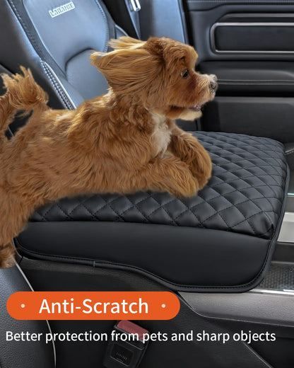 PU Leather Center Console Cover for 2019-2026 Ram 1500 (5th Gen) - Armrest Cushion Pad
