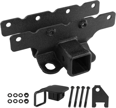 2" Rear Tow Hitch Kit for 2018-2024 Jeep Wrangler JL 2/4-Door - Metal Black w/Cover