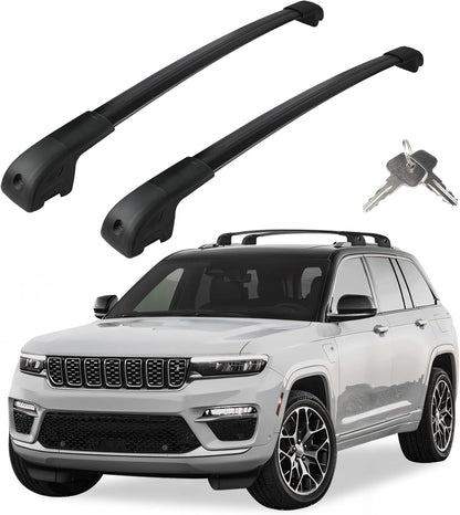 Roof Rack Cross Bars Compatible with Jeep Cherokee 2014-2024, Adjustable Aluminum Heavy Duty 300 LBS Anti-Theft Lock Cargo Carrier Rooftop Crossbar Accessories for Bike, Basket, Snowboard, Luggage