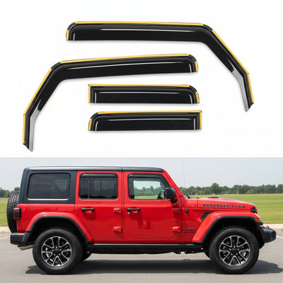 Window Vent Visors for 2018-2026 Jeep Wrangler JL & Gladiator (4-Pack)