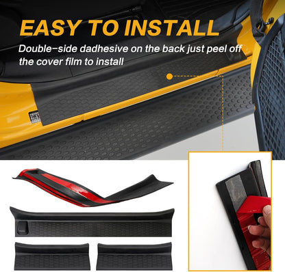 4-PCS Door Sill Guards for Jeep Wrangler JL (2018-2025) & Gladiator JT (2020-2024)