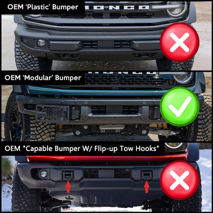 Bronco License Plate Holder 2021-2024, Front Plate Frame for Modular Steel Bumper Compatible with Bronco Accessories 2024-2021 6th Gen. Durable and Stylish License Plate Mount