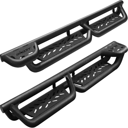 BINARY STAR Running Boards Compatible with Vehicle 2019-2025 Dodge Ram 1500 Crew Cab(Excl. Classic Model/Ram 2500 3500). 4-Steps Design Running Boards, Side Step Bars Nerf Bars.