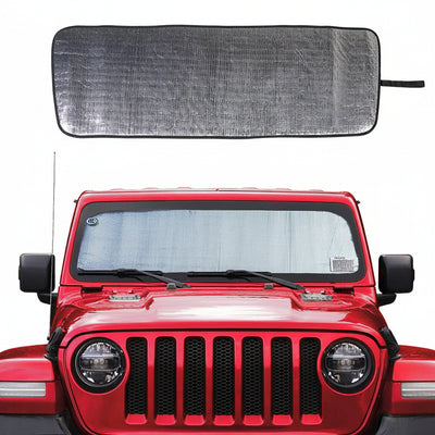Triple Layer Aluminum Sun Shade for 2018-2025 Jeep Wrangler JL & Gladiator JT - Silver